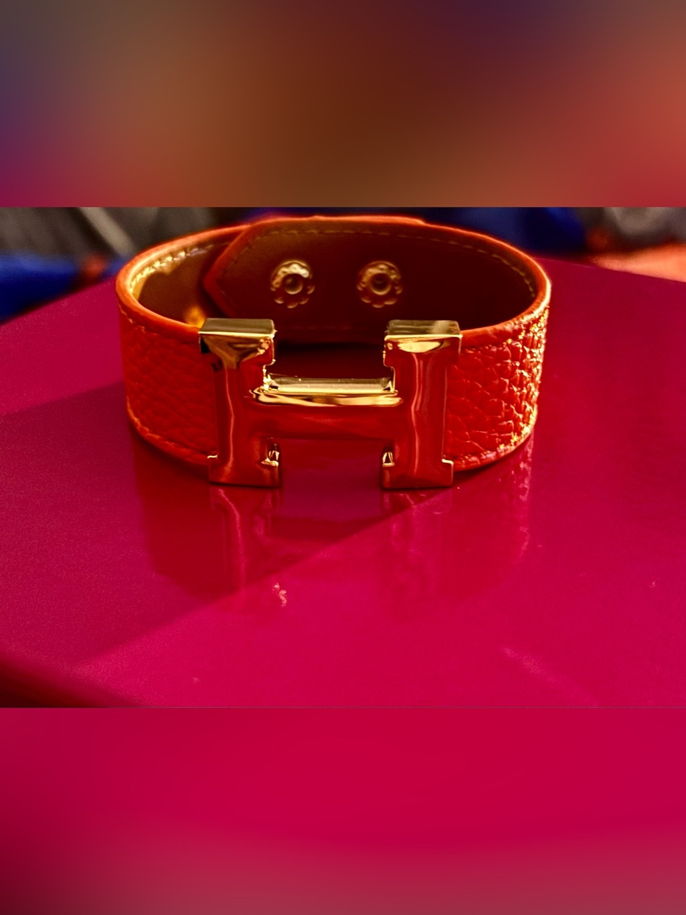 New ! Gold H Buckle Orange fashion Bracelet